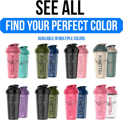 -2 Pack- 28 Oz Protein Shaker Bottles for Protein Mixes - 2X Wire Whisk | Leak Proof Shaker Cups for Protein Shakes | Protein Shaker Bottle Pack (Black/Transparent)